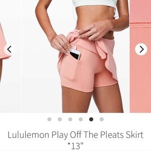 Lululemon play off the pleats size 6 Rustic coral